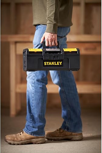 Miniatura 7 de STANLEY Caja de herramientas DIY con 1 pestillo táctil, 2 organizadores de tapa para piezas pequeñas, 16 pulgadas, 1-79-216