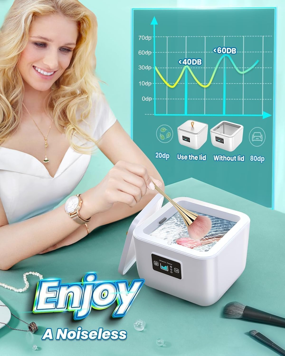 Limpiador de retenedores ultrasónicos, máquina limpiadora dental de 45 kHz