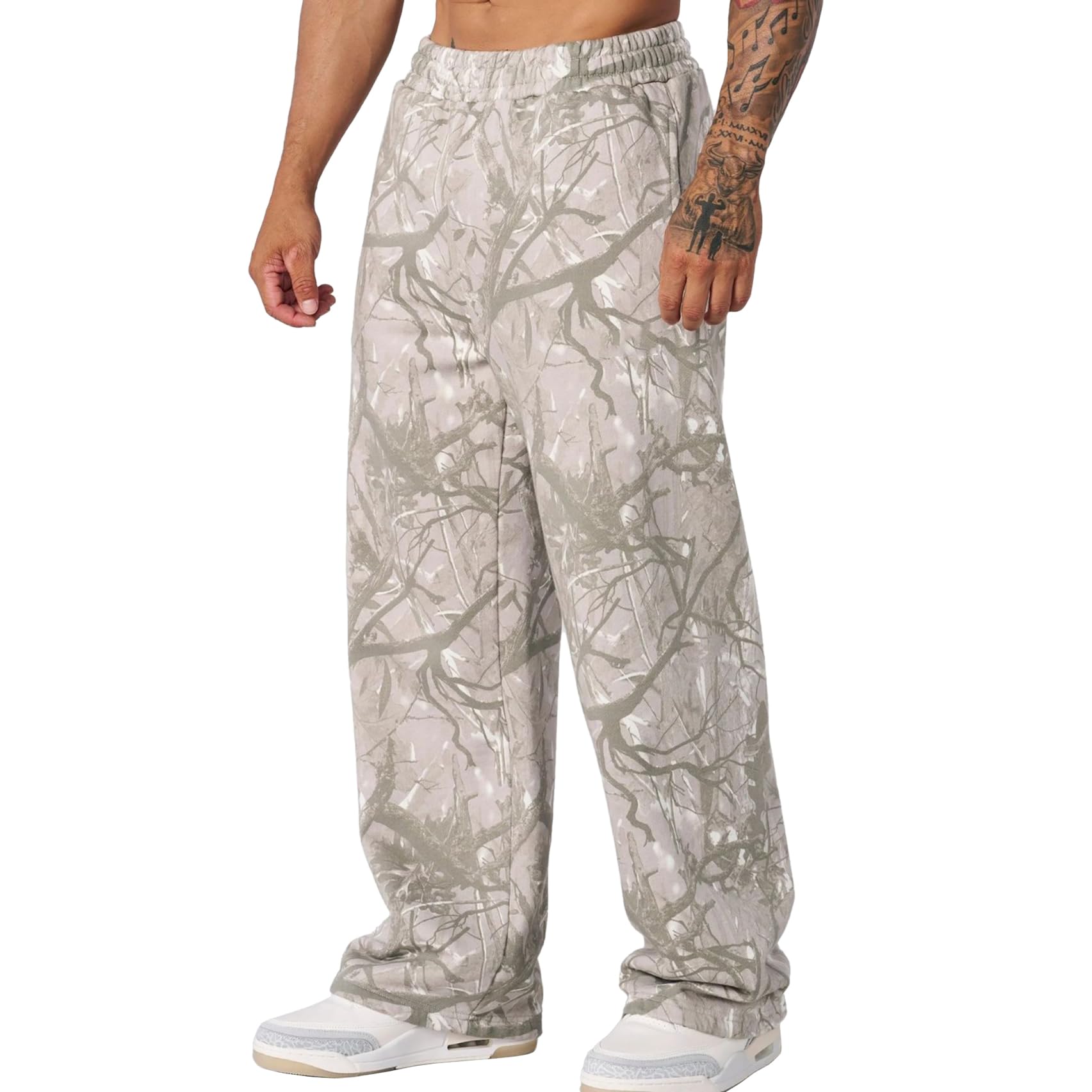 DIOTSR Mens Baggy Pants Athletic Graphic Print Joggers Workout Streetwear Sweatpants with Pockets