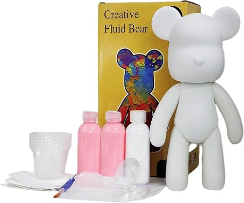 Miniatura 8 de HANDA - Juego de pintura de oso de peluche fluido para bricolaje, oso violento, oso sombrío, juego de pintura creativa para decoración del hogar,