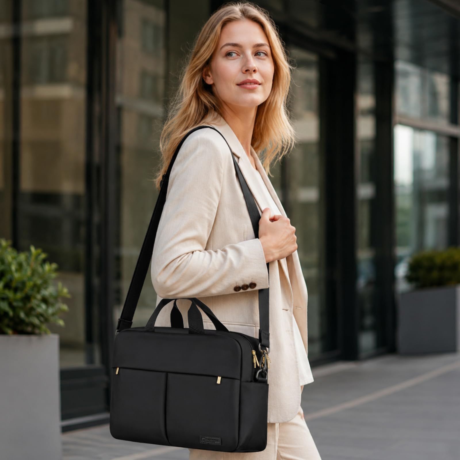 RAINYEAR Borsa per laptop da 15,6 pollici Borsa messenger da lavoro per laptop Borsa per donne Cartella per affari Ufficio Viaggi Aereo Borsa piccola per computer