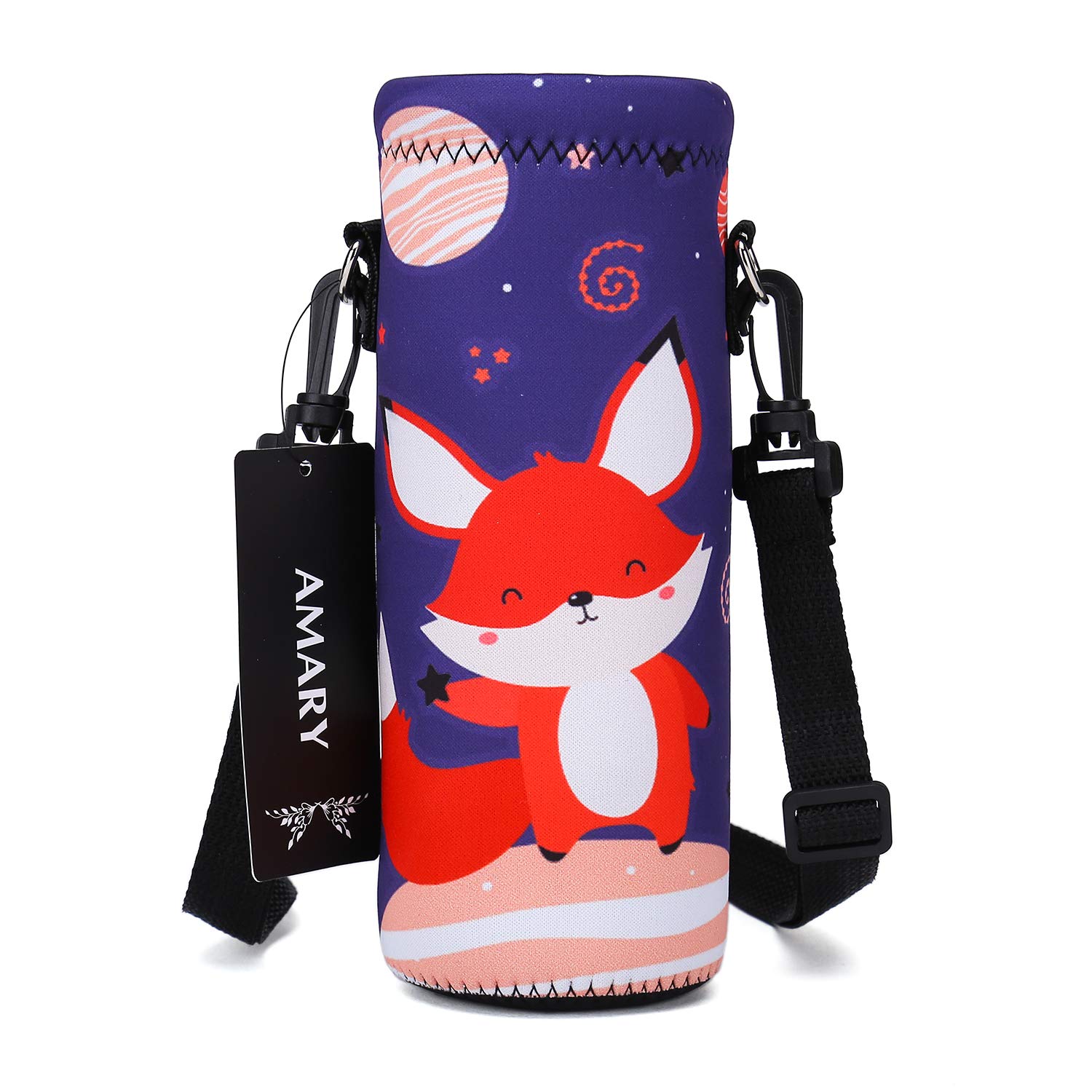 AMARY 750ML Neoprene Water Bottle Carrier Bag with Adjustable Shoulder Strap,Insulated Water Bottle Cover for Stainless Steel/Glass/Plastic Bottles