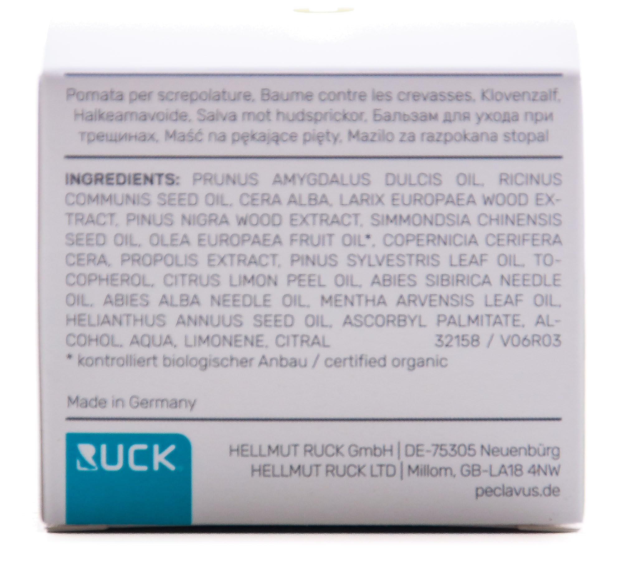 Peclavus Pomada básica de propóleos y cera de canauba, ungüento para callos y grietas en la piel de los pies, 50 ml