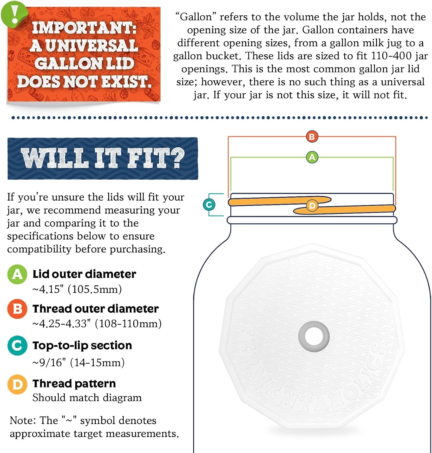Fermentaholics 2 Pack - 110mm One Gallon Fermentation Lid, Gasket & S Airlock - Airtight Lid Turns Gallon Jar Into A Fermenter - Make Beer, Wine, Mead, Cider, Hard Kombucha, & More