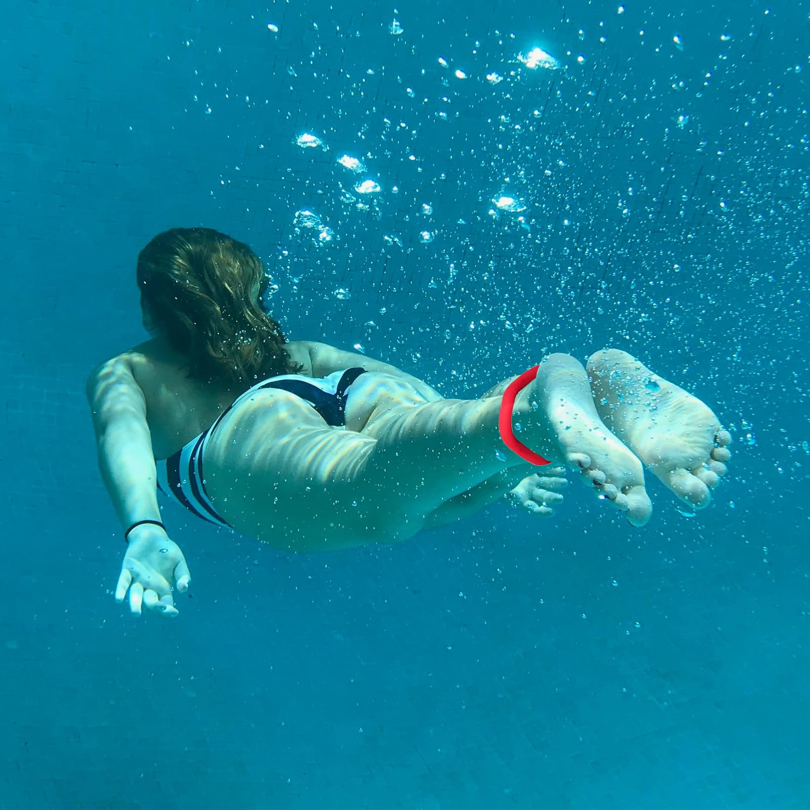 CORECISE Swimming Resistance Ankle Bands,Pulling Ankle Straps,Swimming Band for Legs Resistance Exercise Strength,Swimming Training Equipment Accessories