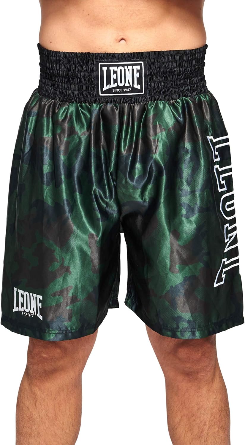 Amazon.co.jp LEONE 1947 ボクシング ショーツ ユニセックス [ CAMO BOXING SHORTS ] サテン