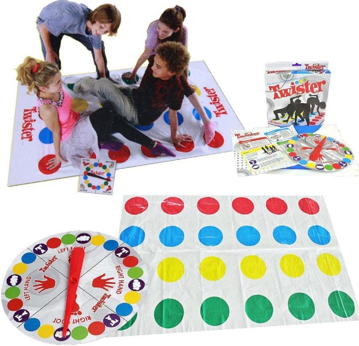 UJIE® Classic Twister with 2 More Moves Spin Wheel Floor Game for Kids (Multi-Colour)