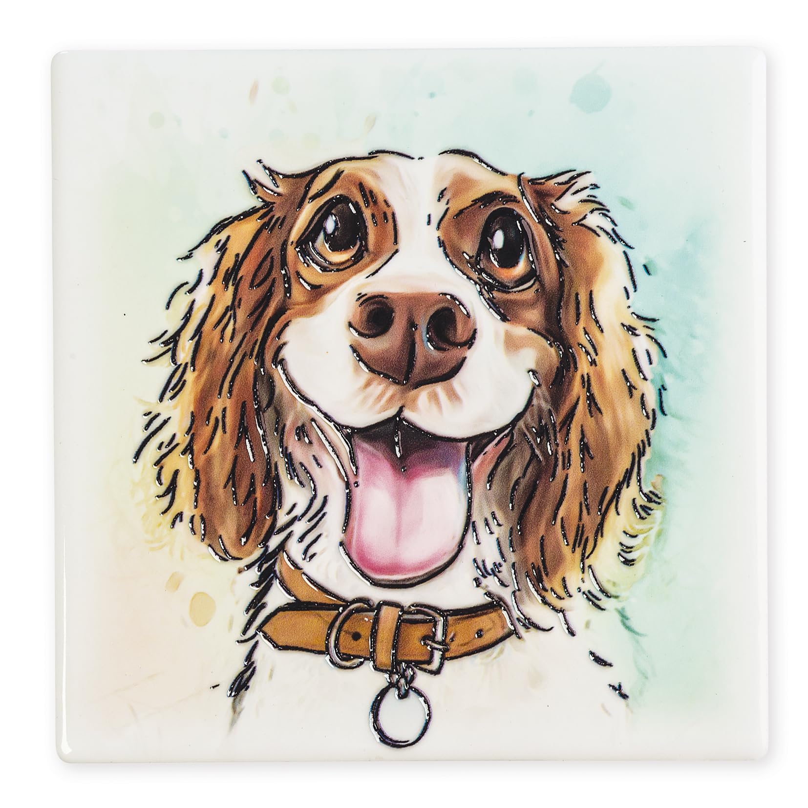 Art Of Arora As Pictured 2960 Springer Spaniel Ceramic Coaster 10 X 10Cm