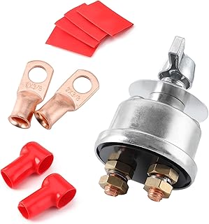 12V-48V High Current Master Battery Disconnect Switch Kit,250A Continuous 1000A Intermittent Replacement Switch Power SPST Kill Cutoff with Copper Contacts