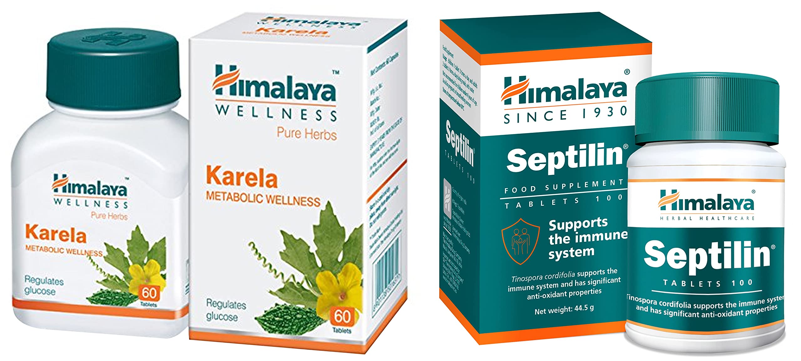 Himalaya Himalaya Wellness Pure Herbs Karela Metabolic Wellness - 60 Tablets & Himalaya Septilin Tablets - 60 Tablets (B0B9XMGN7V) Amazon Price History, Amazon Price Tracker