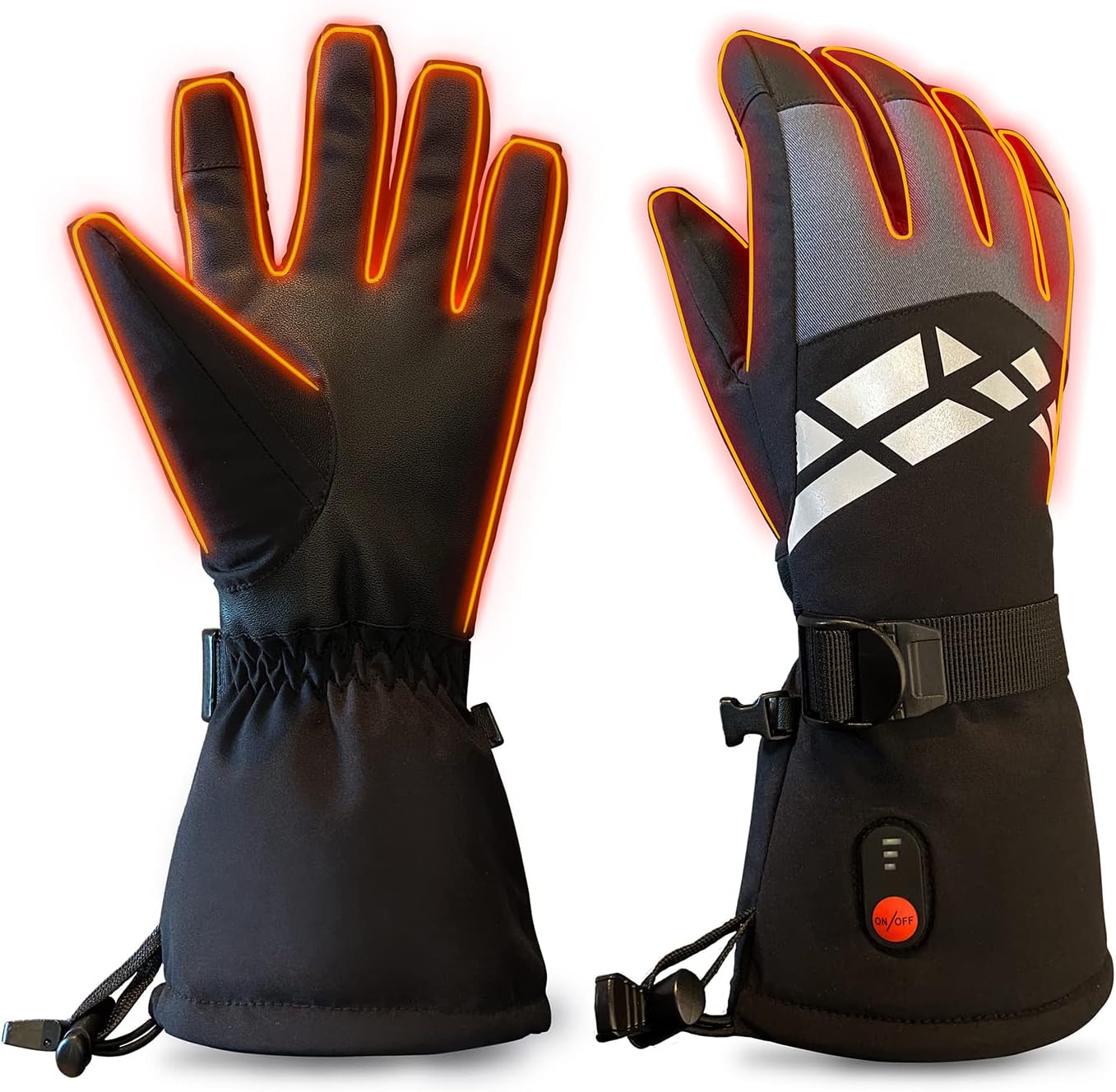 Marina Decoration Heated Gloves Windproof Waterproof Touchscreen for Men Women, 7.4V 2000mAh USB Rechargeable Battery Warm Winter Heating Glove, Thermal Hand Warmer for Outdoor Sport Skiing