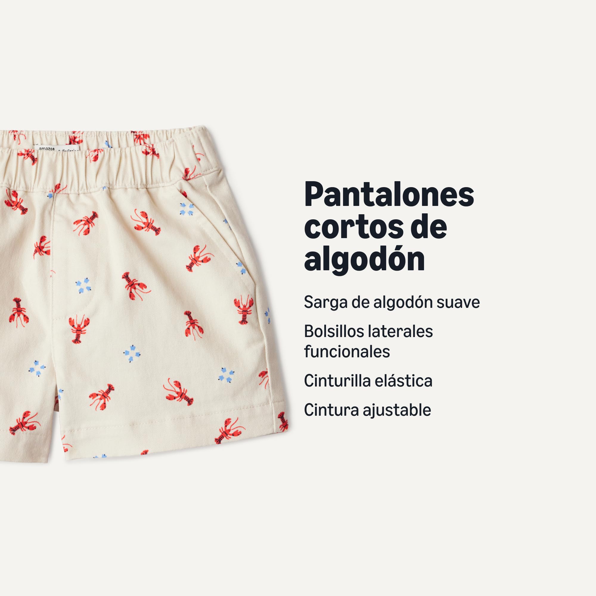 Amazon Essentials x Sofia Grainge Pantalones Cortos de Sarga de Algodón sin Cordones Unisex Bebé — view 3