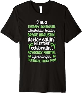 Cerebral Palsy Mom Definition Cerebral Palsy Warrior Mother Premium T-Shirt