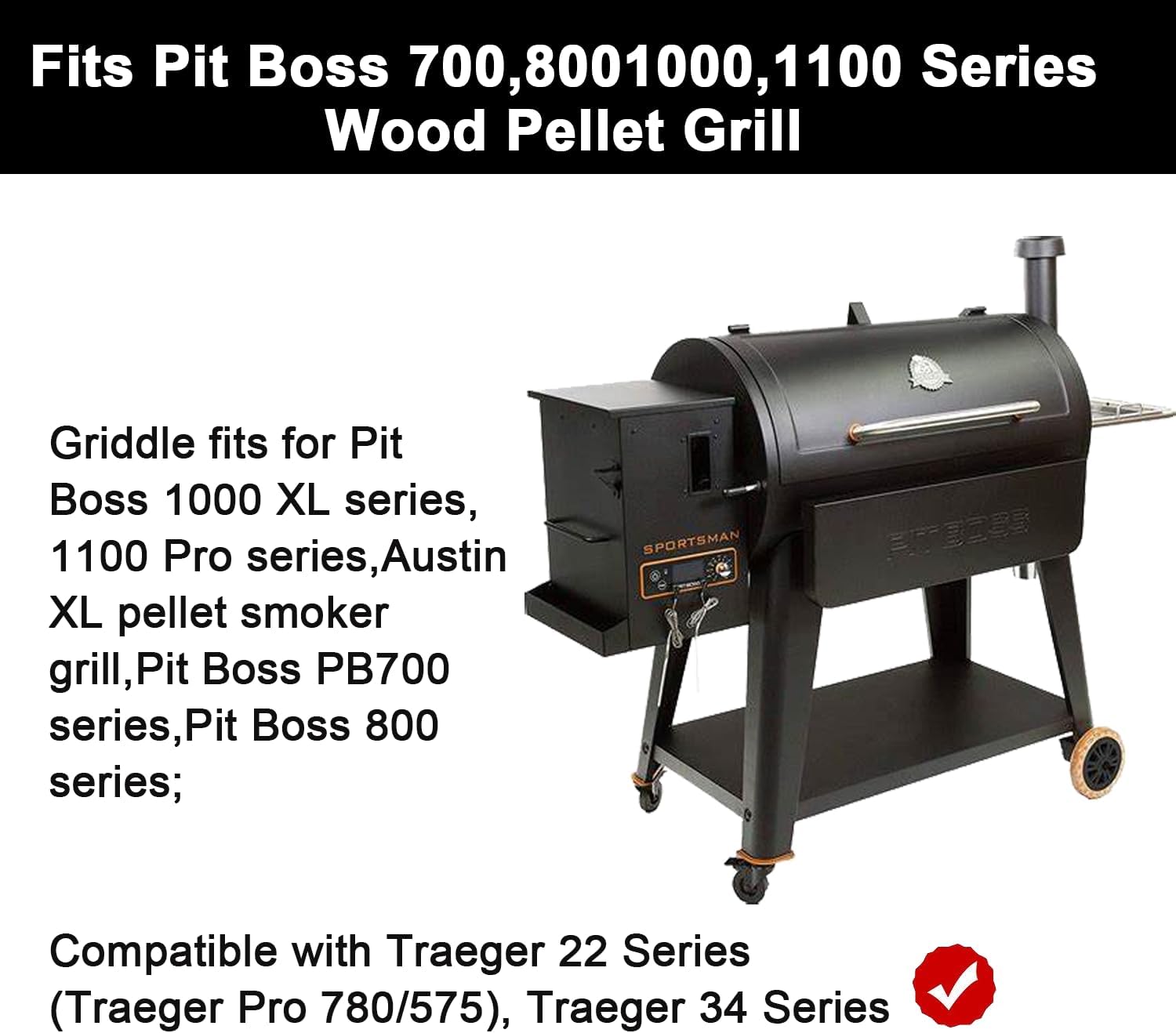 19.4" Cast Iron Griddle Replacement Parts for Pit Boss 700, 800,1000,1100 Series Wood Pellet Grill, Also Compatible with Traeger 22, 34 Series Grill-1 Pack