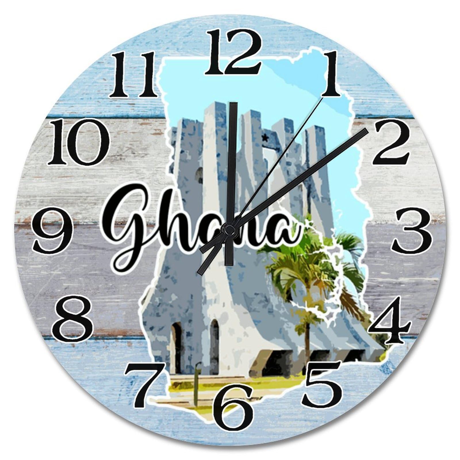 Horloge murale Ghana décorative idée cadeau originale de 38 cm pour salon