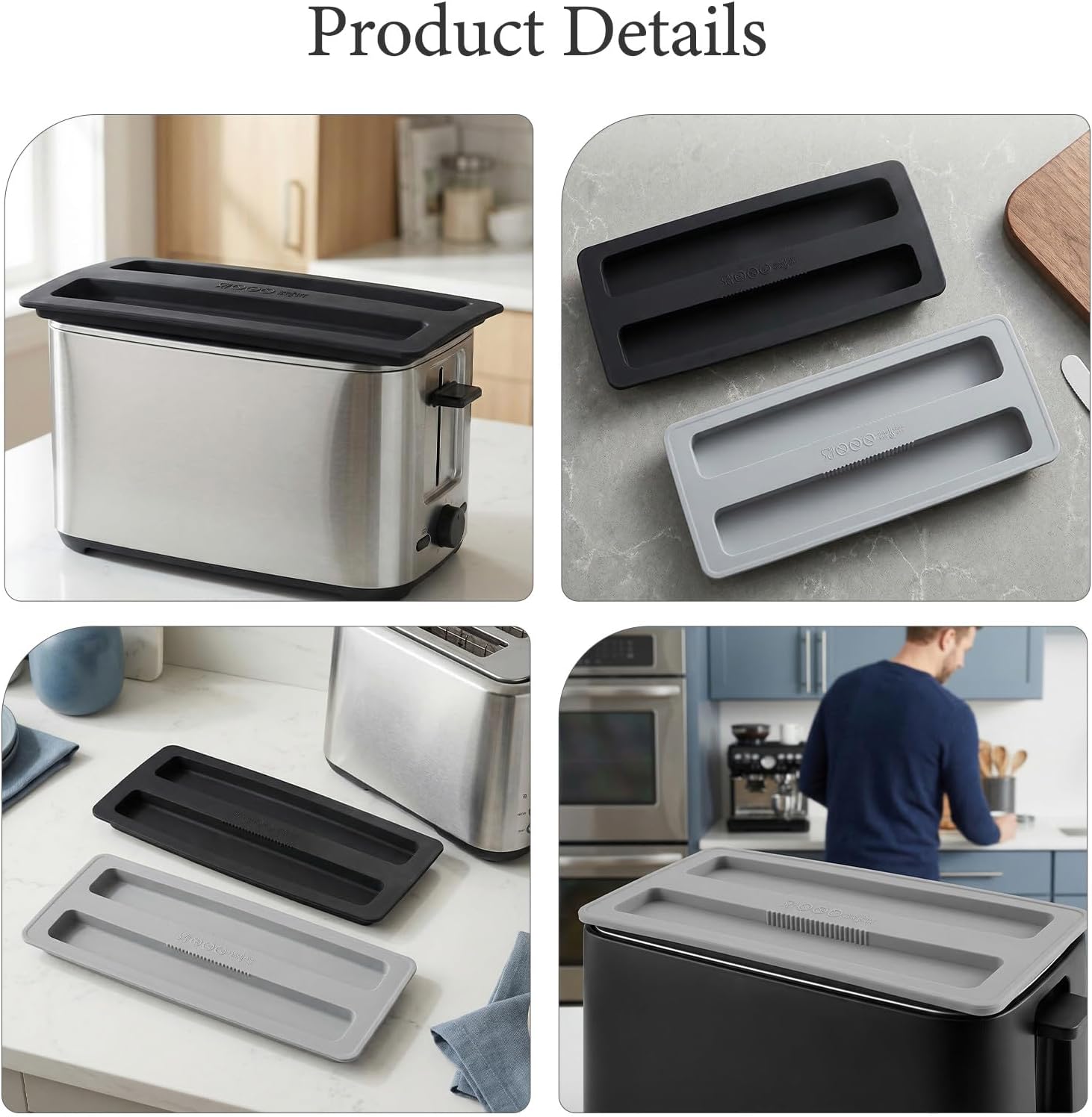 2pcs Toaster Cover: Silicone Toaster Dust Cover Lid - Heat Proof Protector for Bread Machine - Kitchen Appliance Protector for Home Use