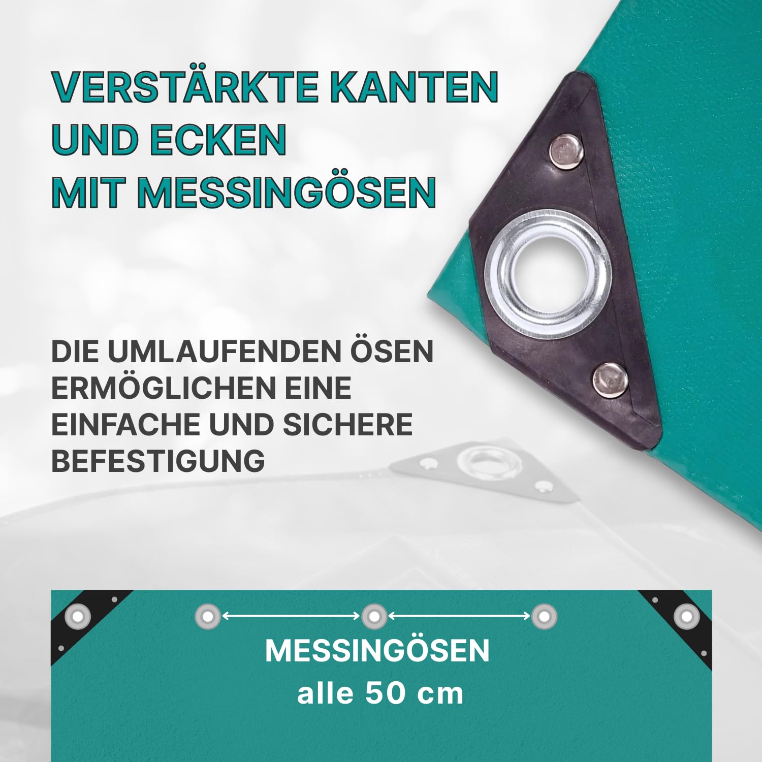 Abdeckplane 650g/m² PVC Plane 5 x 5 m grün – wasserdichte Gewebeplane mit Ösen, UV-stabil, reißfest & wetterfest – Profi Schutzplane für Gartenmöbel, Auto, Holz & BAU