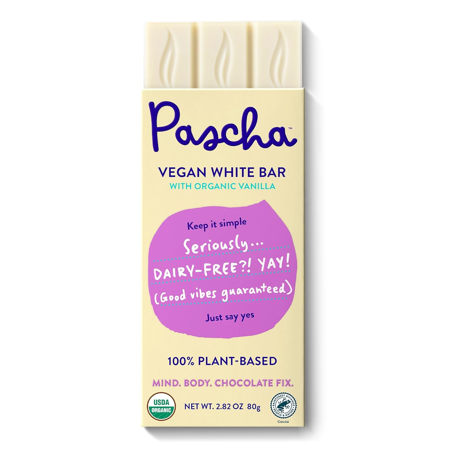 Pascha Organic Dark Chocolate Bars 55% Cacao, Gluten Free & Non GMO, 2.8 oz, Pack of 10