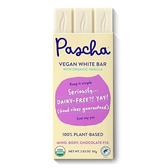 Pascha White Chocolate Bars - Organic, Vegan, Dairy Free, 10 Count