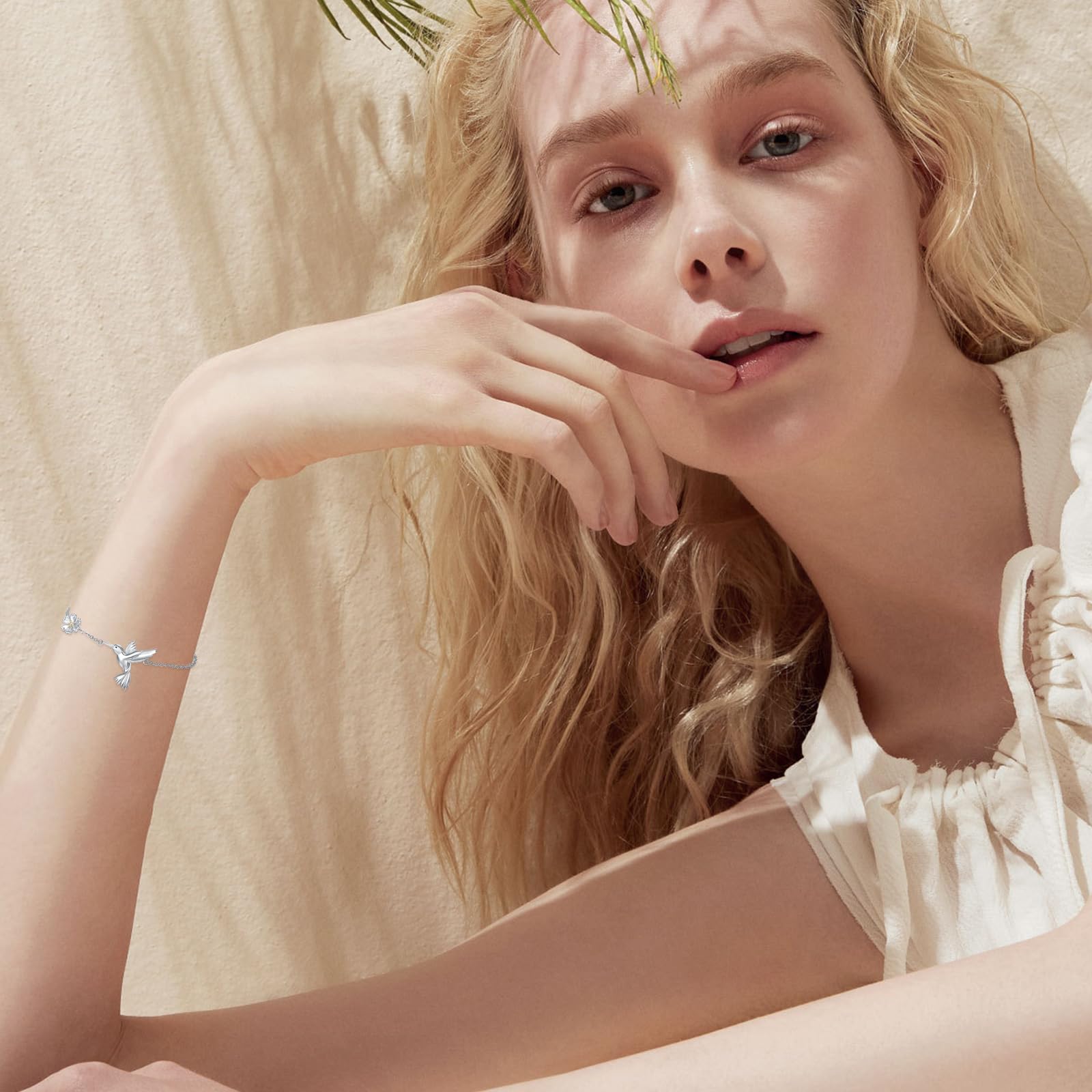 Pulsera de plata 925 para mujer, diseño de colibrí y flor, adecuada para el Día de la Madre, San Valentín, cumpleaños, bonito regalo para novia, madre, esposa