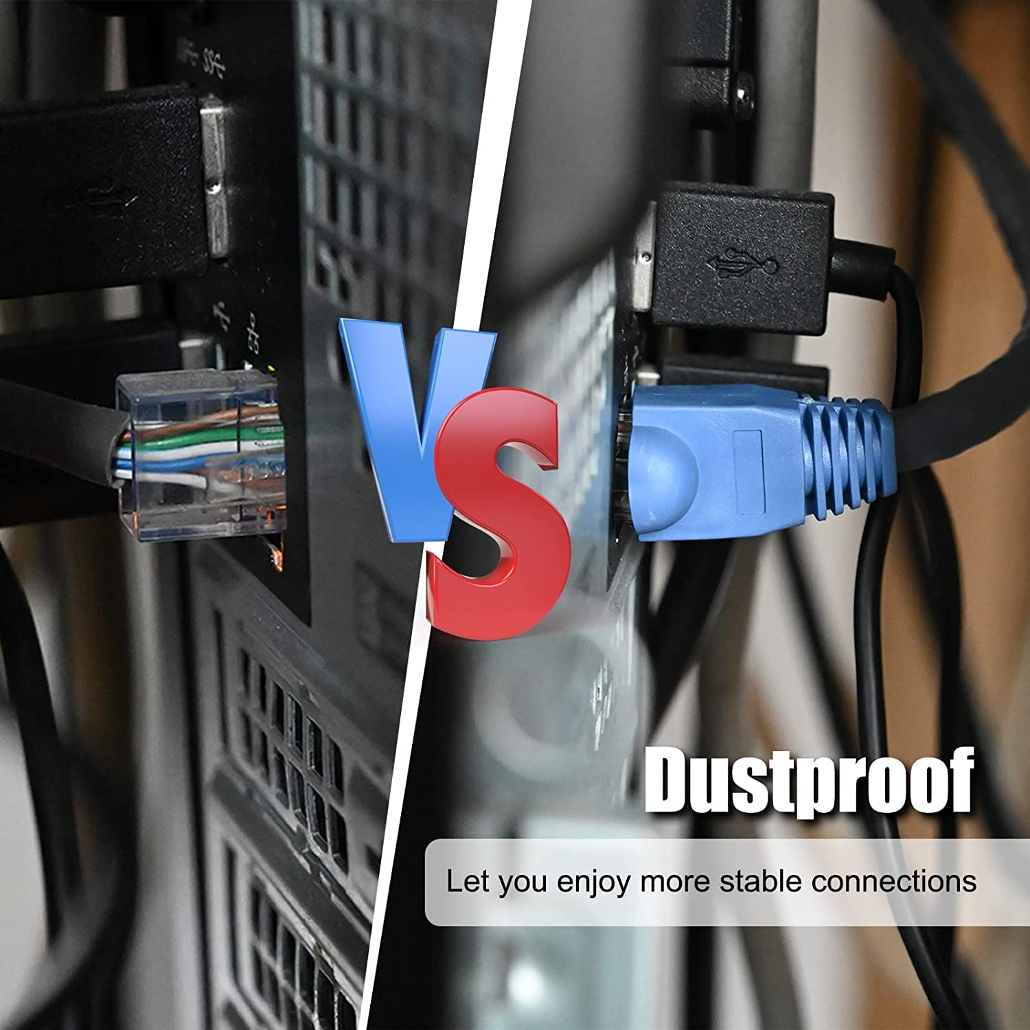 Cappucci Protettivi Per Connettori RJ45 - Coperture Per Cavi CAT5e/CAT6 - Antipiega E Anticaduta Per Testina Di Cristallo - Colori Vari - 4