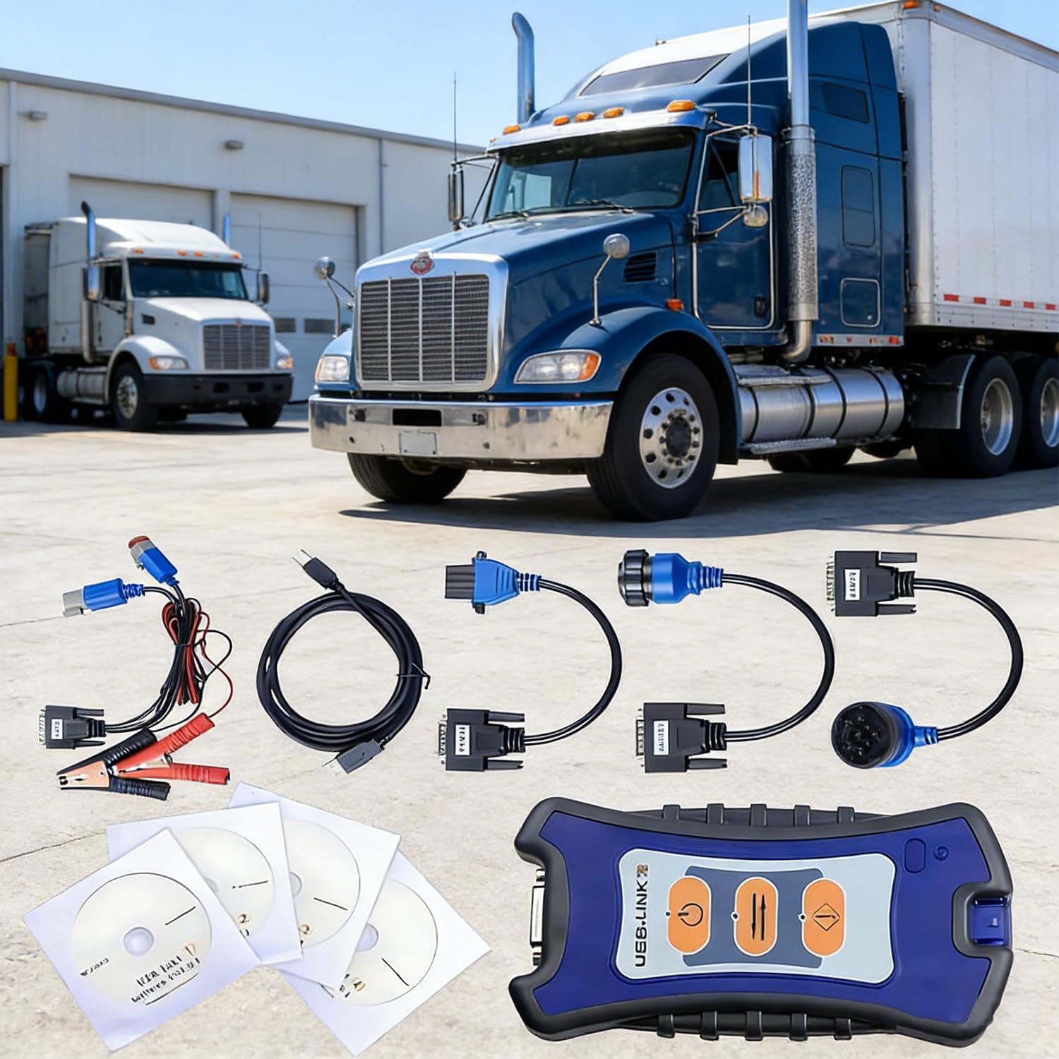 NEXIQ USB-Link 3 Wired Edition Heavy Duty Truck Scanner Diesel Diagnostic Tool for Universal Truck Excavator - Compatible with Engine, ABS, and Instrument Panel Diagnostics