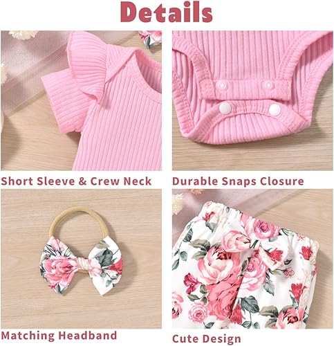 Miniatura 4 de Aalizzwell Conjunto de pantalones de canalé para bebés y niñas