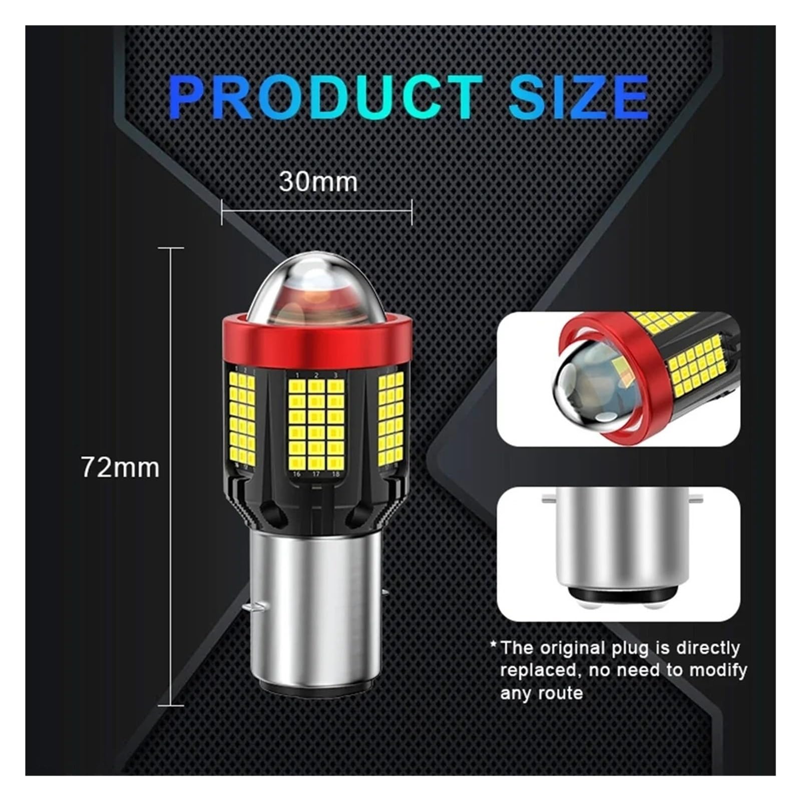 phare moto Pour Moto Et Scooter Feu Antibrouillard LED 1X H4 BA20D H6 P15D 2016 Double Couleur Lentille Blanche Jaune(H4 white white)
