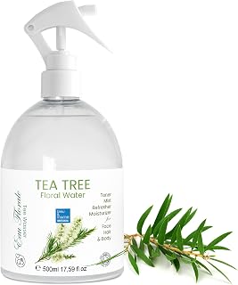 Tea Tree Anti Acne Water Hydrolate 500 ml with Spray Cap for Oily Skin, Dry Skin, Fuzzy Skin Hair and Body Moisturiser