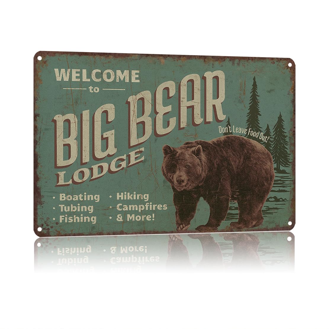 KWQDOZF Funny Metal Signs Poster 8x12inch Big Bear Lodge Sign Aluminum Sign Wall Art For Home Room Bedroom Office Decor