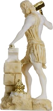 BEAUTIFUL GREEK STATUES Hephaestus God of fire, Metalworking and The Art of Sculpture Gold Tone 6.69