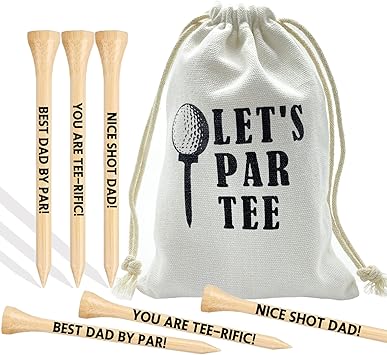Review Gifts for Men, 36 Pack 3-1/4 inch Golf Tees with Bag, Durable Bamboo Golf Tees, Best Dad by Par, Fathers Day Christmas Birthday Gifts from Daughter Son, Stocking Stuffers Ideas Present for Men