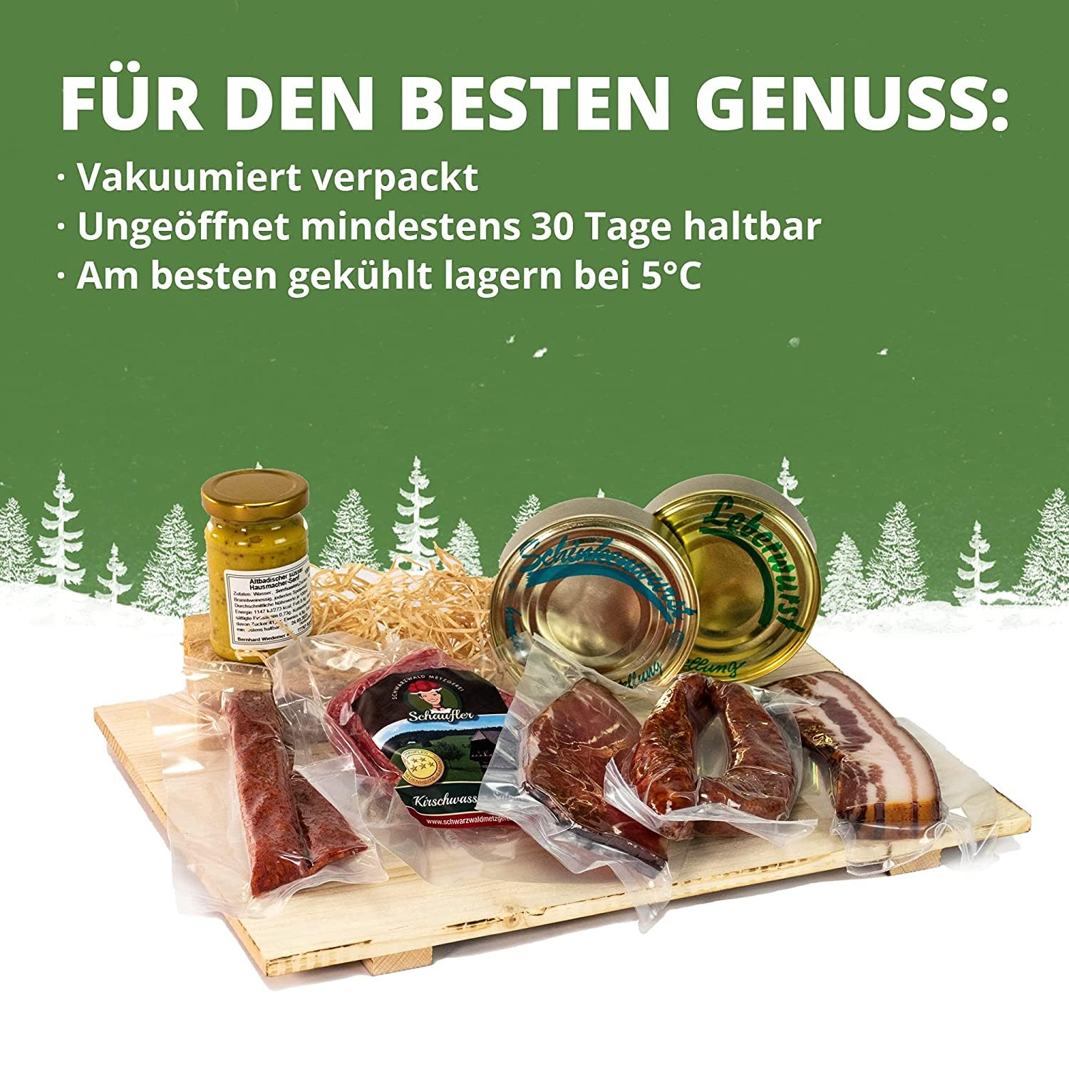 Schwarzwald Metzgerei Geschenkkorb 8-teiliger Präsentkorb mit Wurstspezialitäten