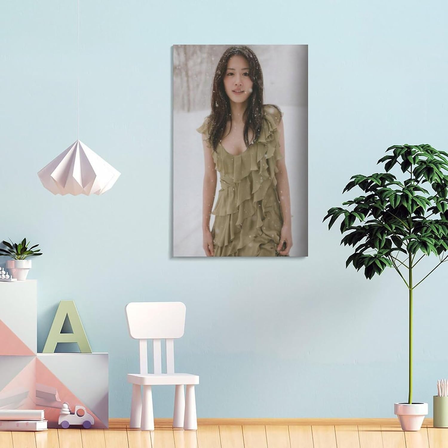 綾瀬はるか ポスター 装飾画 キャンバス ウォールアート リビングルーム ポスター 寝室 絵画 フレームスタイル 08x12インチ(
