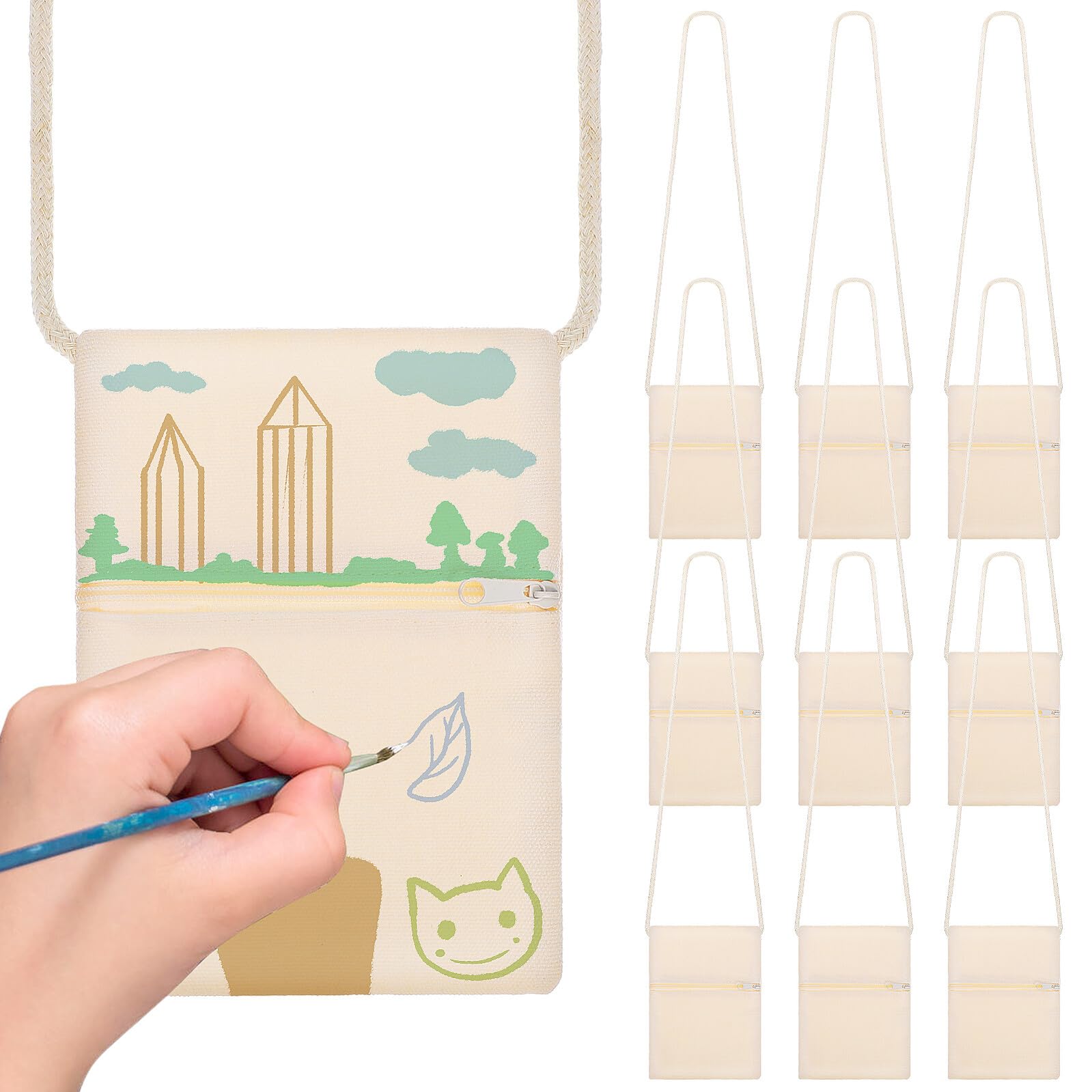 Sacs artisanaux vierges bleu pour projets de personnalisation créative