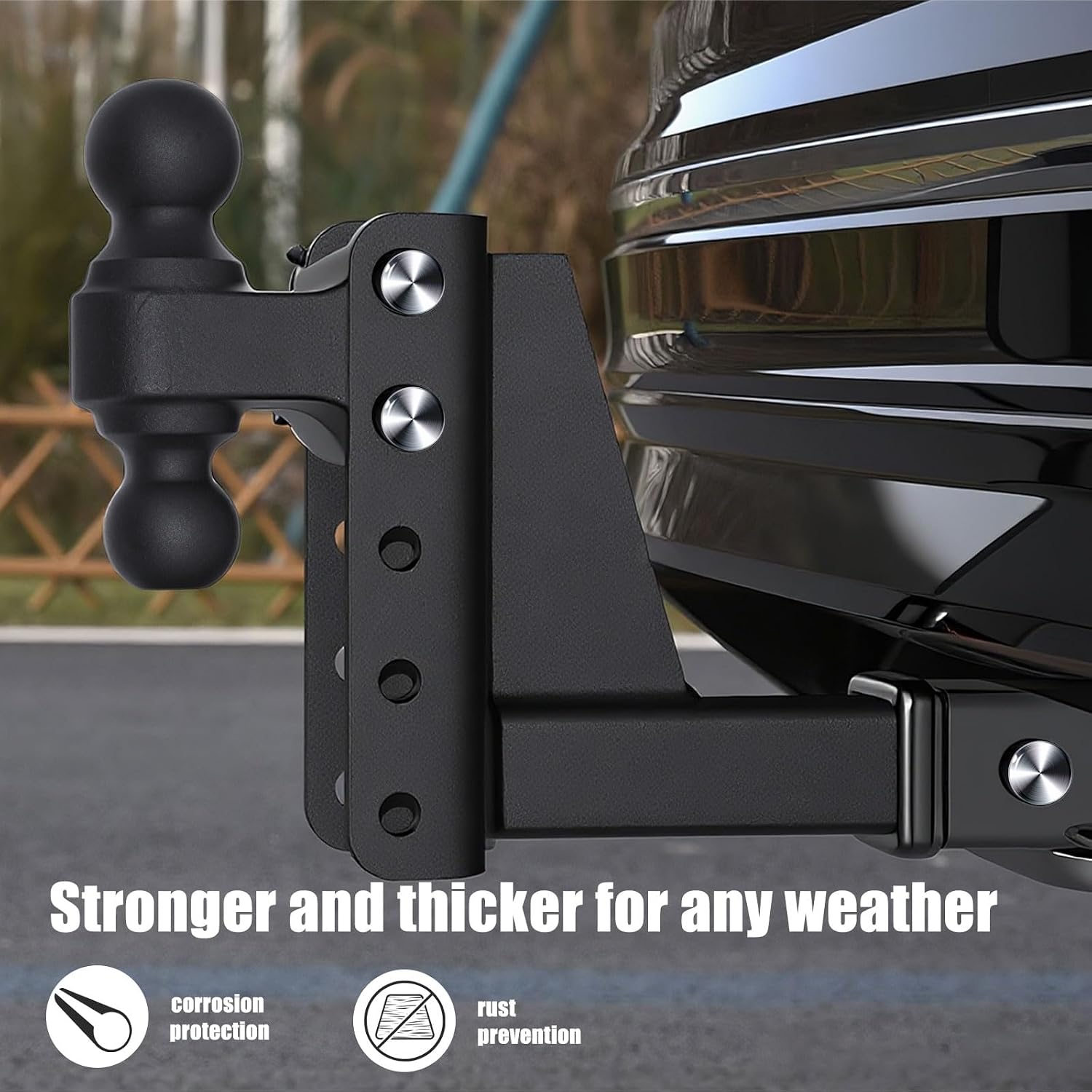 Adjustable Trailer Hitch Mount with Dual Ball (2-inch and 2 5/16-inch Tow Balls), Fits 2-inch Hitch Receiver, Heavy Duty Tow Hitches with 6-inch Drop Hitch (14,000lbs GTW) W/Trailer Hitch Lock