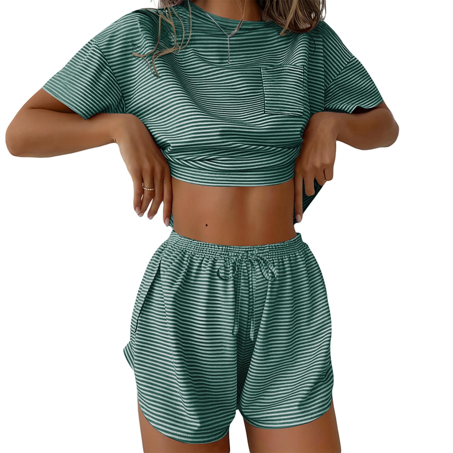Womens Pajama Sets Sexy Lounge Sets Side Split Short Pj Sets