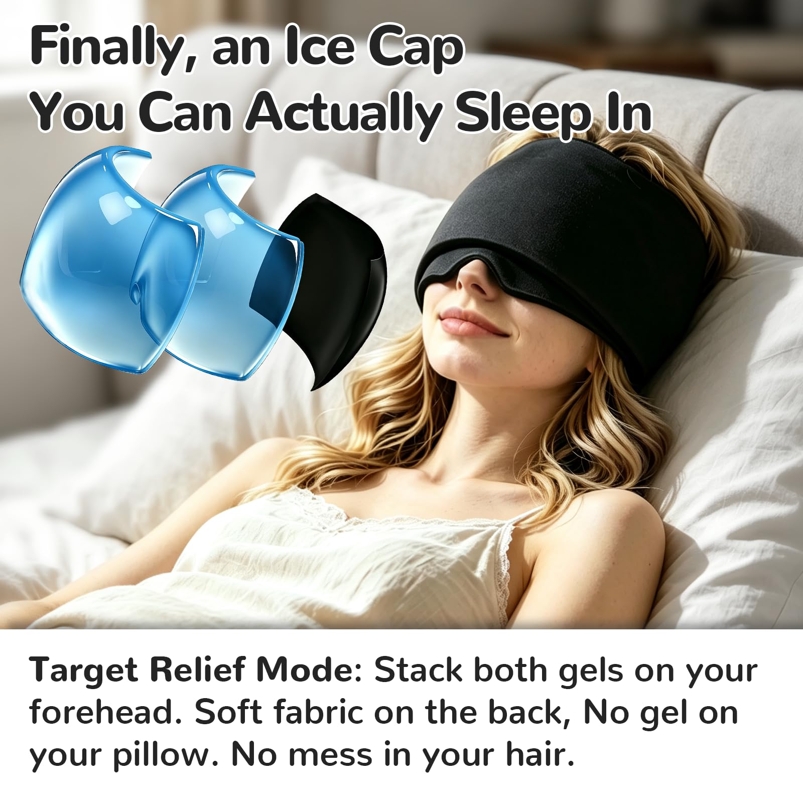 Upgraded Migraine Relief Cap, Double Cold Therapy for Headache, Sinus — Amazon image 4