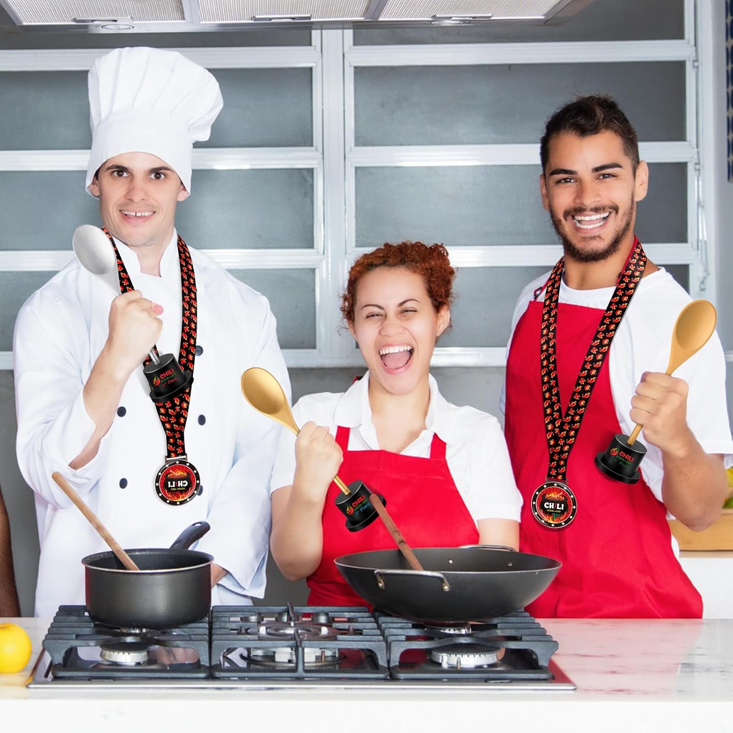 Misdary 6 Pcs Chili Cook Off Prizes Set Chili Trophies and Chili Cook Off Medals Chili Cook Off Decorations Available 1st 2nd 3rd Place Trophy Set for Chili Cook Off Gifts Supplies Events - Image 6