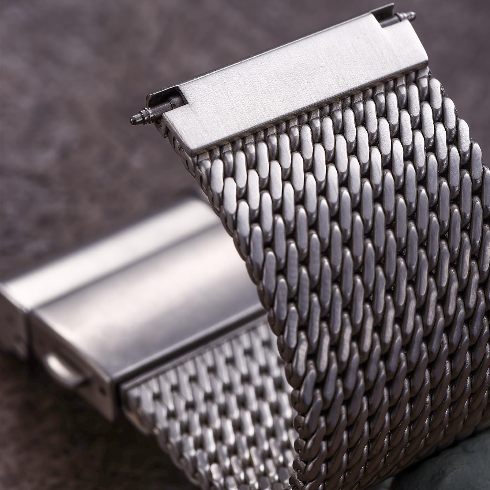 REZERO Correas de Reloj, Brazaletes Metálicos, Pulseras de Acero Inoxidable, Correa de Malla Milanesa para Hombre Negro/Platino 19/20/21/22/24mm