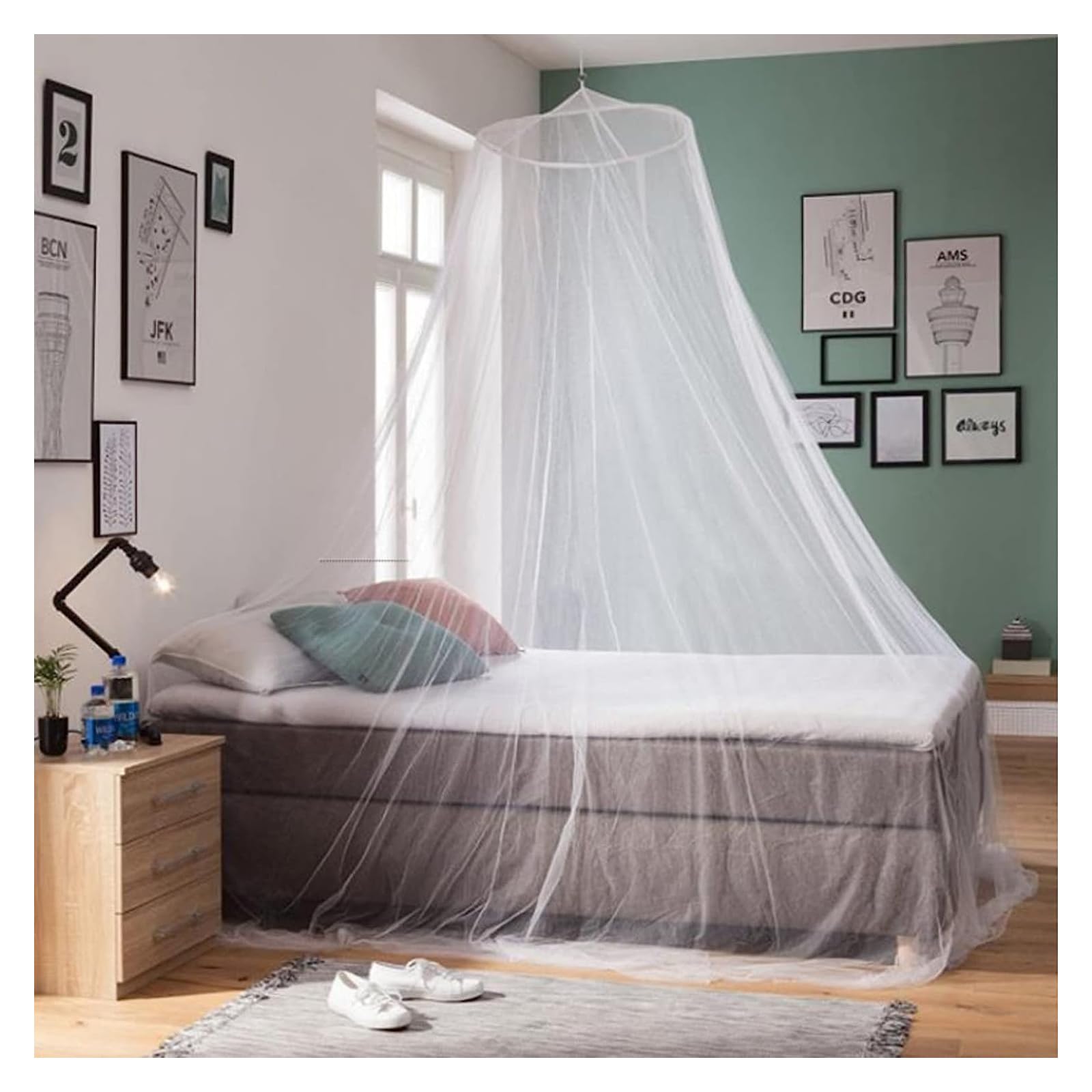 Zanzariera Letto 60x250x1200cm, Tenda Antizanzare, Forma