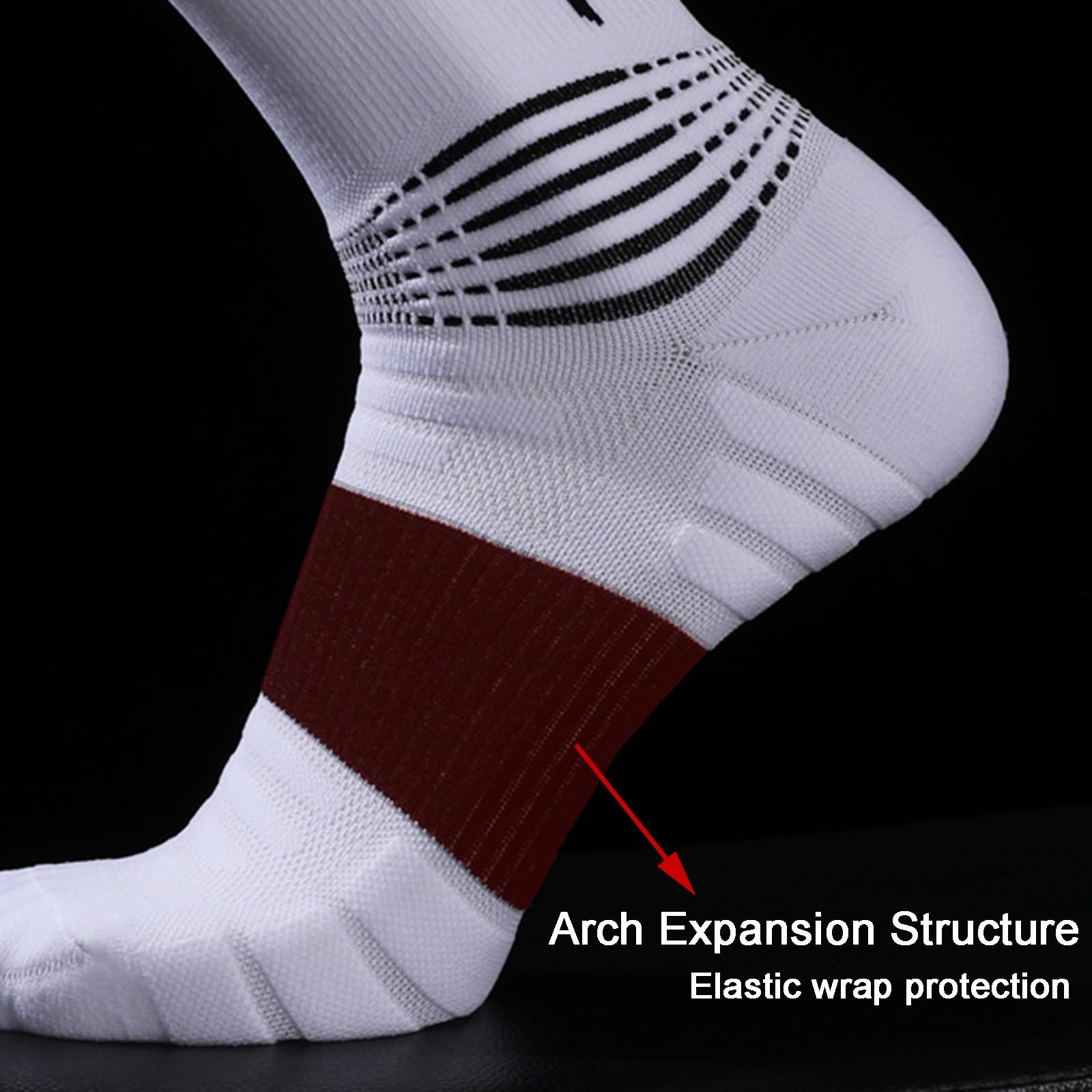 Elastyczne Nylonowe Skarpety Szermiercze, Antypoślizgowe Wysokie Długie Skarpety Sportowe do Szpady, Sprzęt Szermierczy, Unisex Oddychające Pończochy Szermiercze(Yellow,M)