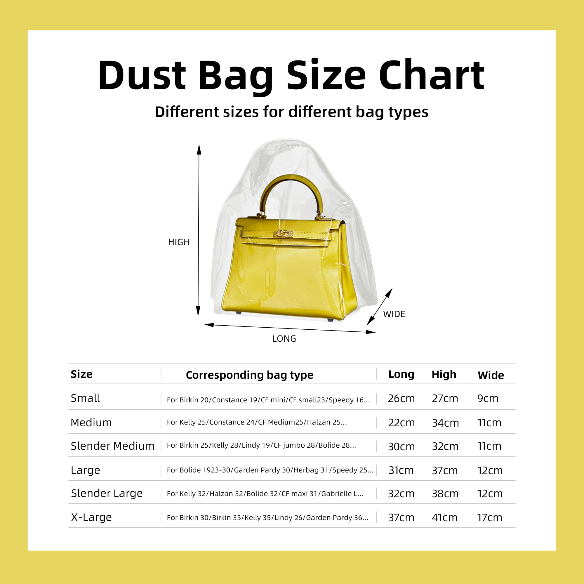 DGAZ Organizador de Bolsos Impermeable de PVC, Bolsa Transparente a Prueba de Polvo, Bolsa de Almacenamiento a Prueba de Humedad (Slender Medium)