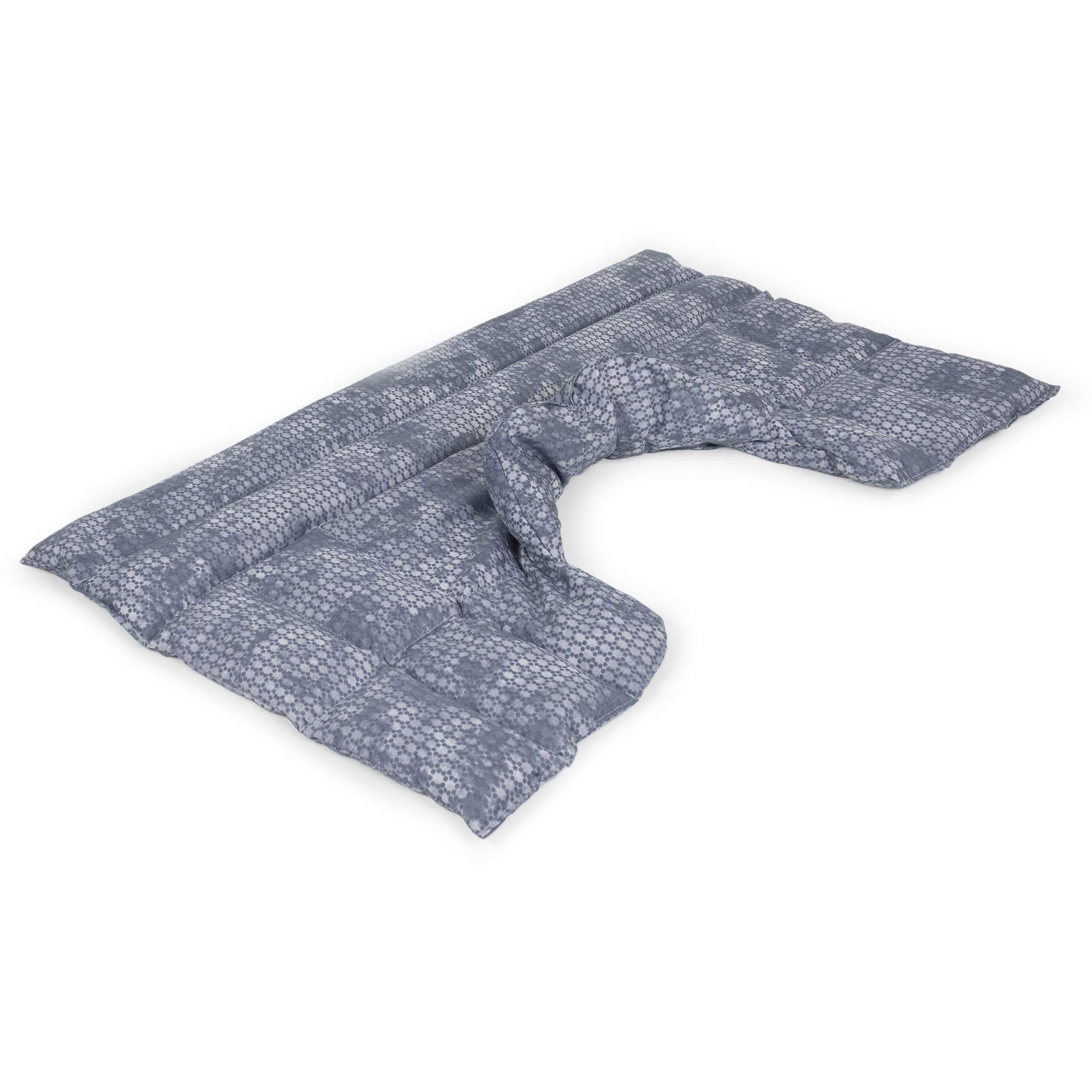 Cuscino termico cervicale XL per collo, spalle e schiena - Cuscino termico con semi di uva - used look grigio-blu