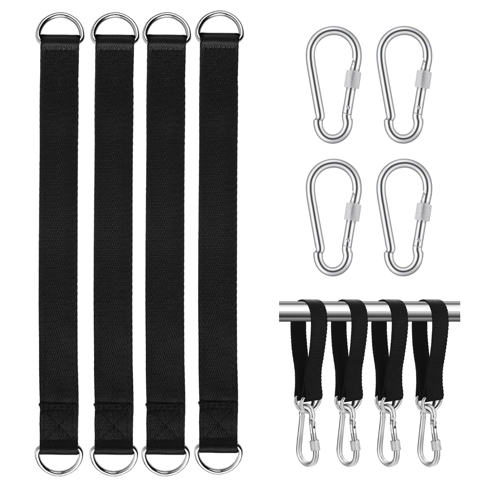 4 pcs Tree Swing Straps Hanging Kit, Polyester Heavy Duty Hammock Straps