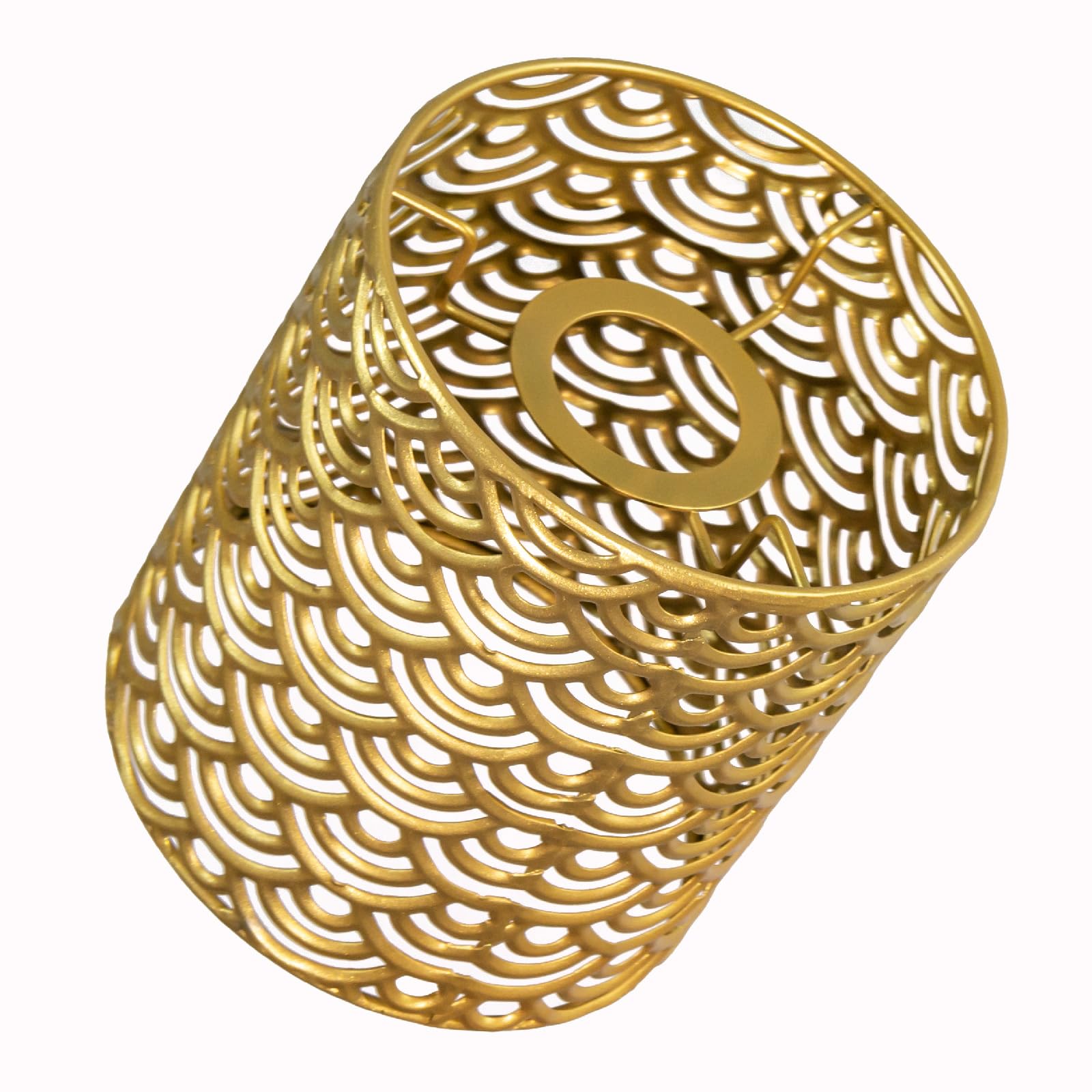 Osasy Decorative Lampshade Metal Lamp Shade Cover Wave Pattern Design Gold E27 E14 Small Lampshades