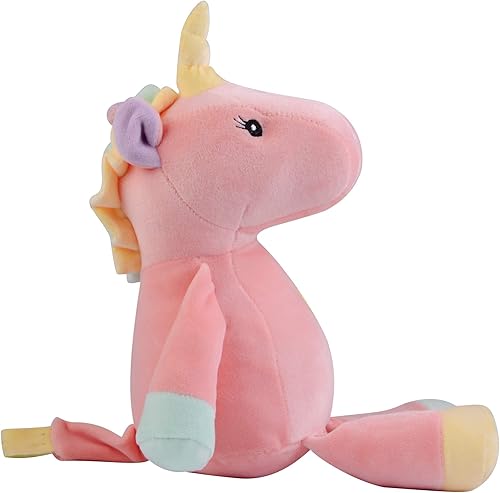 Miniatura 4 de Georgie Porgy Unicornio de peluche para niños, peluche de terciopelo (13 pulgadas, rosa)