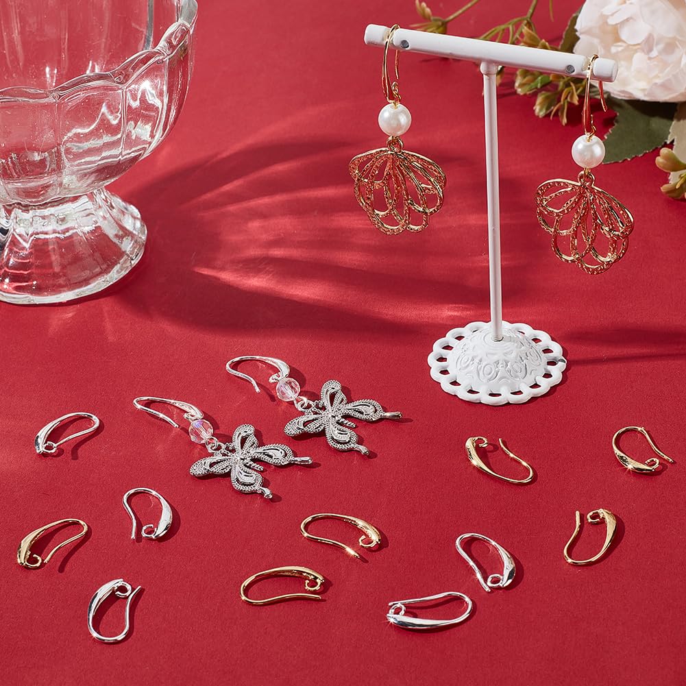 Beebeecraft 20 Paia Ganci Orecchini Francesi Ottone Placcato Oro 18K 925 Argento Sterling Anelli 2mm Accessori Creazione Gioielli