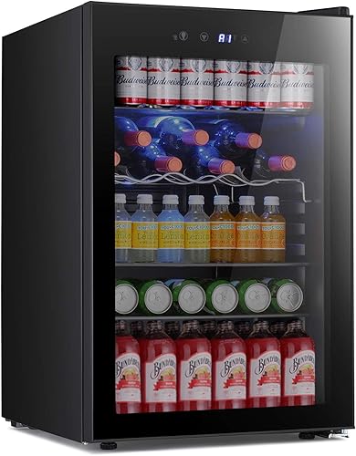 Antarctic Star Refrigerador de bebidas, mini refrigerador de 145 latas para cerveza o vino, dispensador de bebidas pequeñas, para oficina o bar con