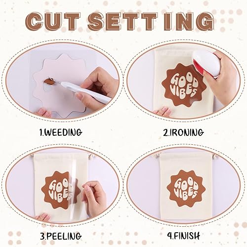 Miniatura 4 de Tintnut Rollo de vinilo de transferencia de calor de 10 pulgadas x 6 pies, rollo de transferencia de calor 3D beige francés de transferencia de